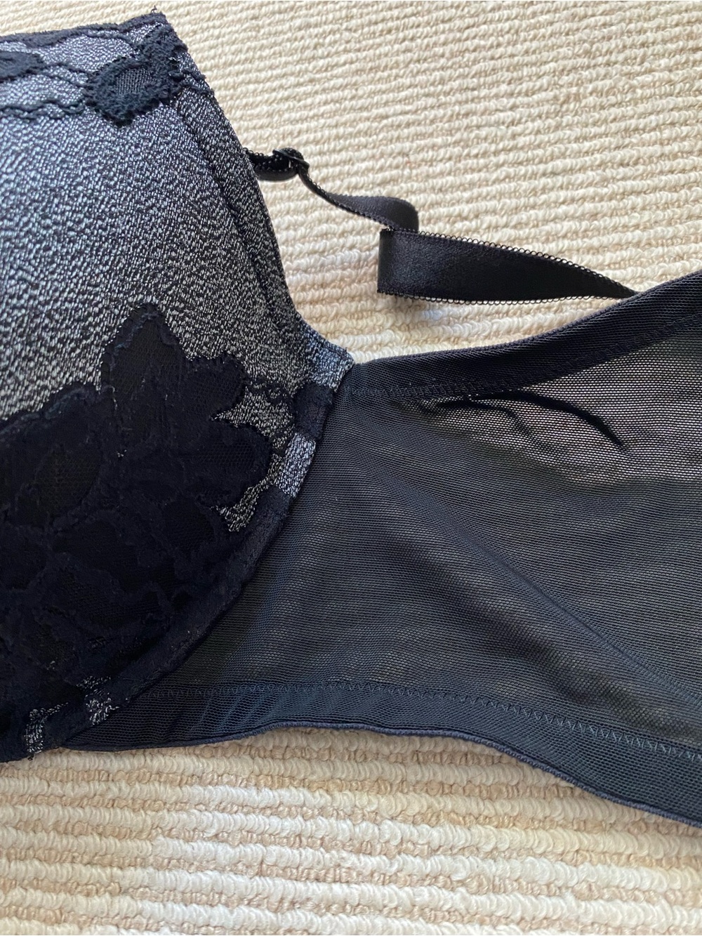 torrid Black & Gray Lace-Overlay Underwire Bra XO Boost Plunge 42F 42DDD - Picture 3 of 7